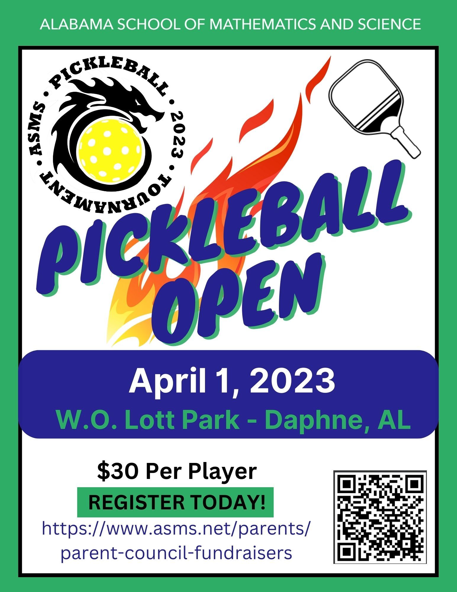 ASMS Pickleball Open Flyer