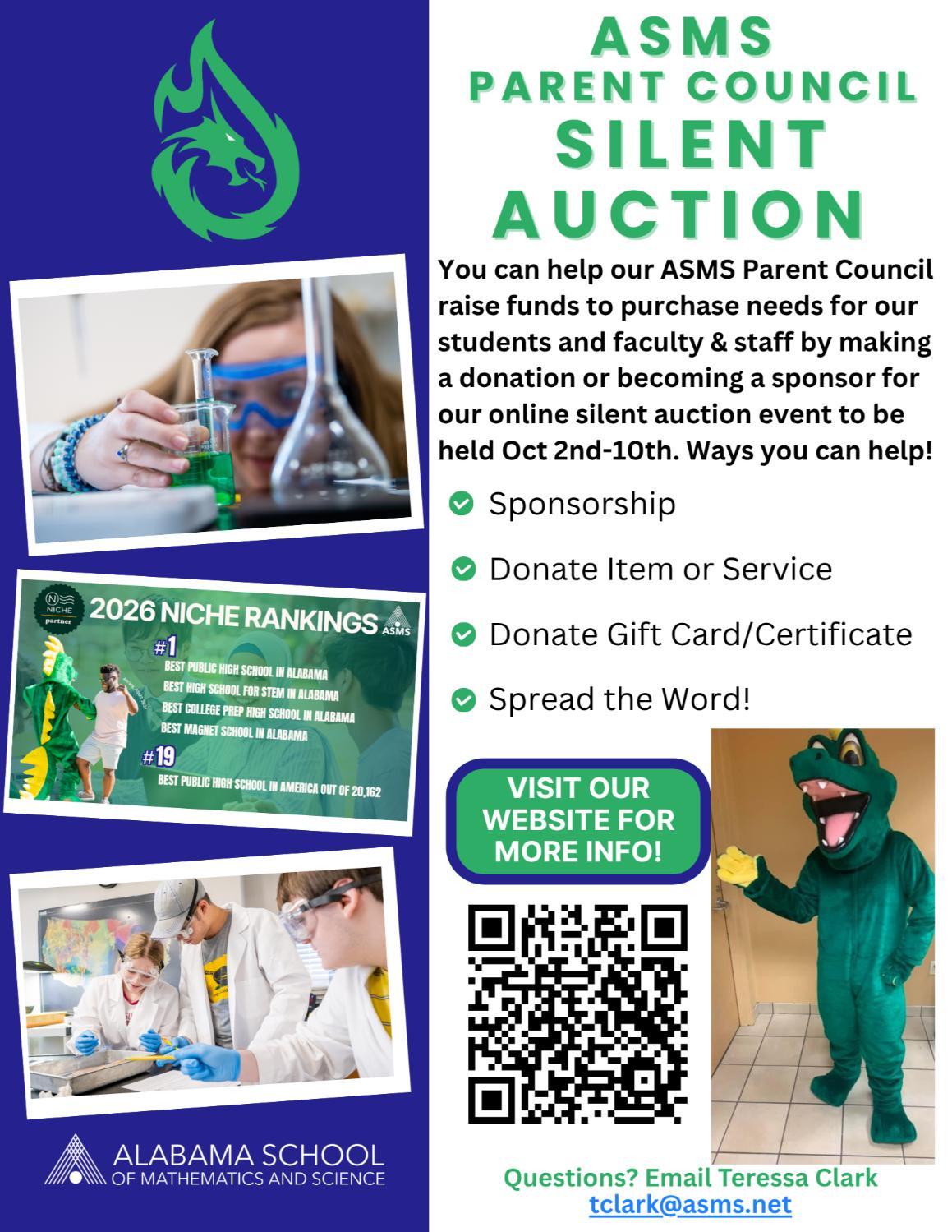 Copy of Make a Donation for 2026 ASMS Parent Council Silent Auction
