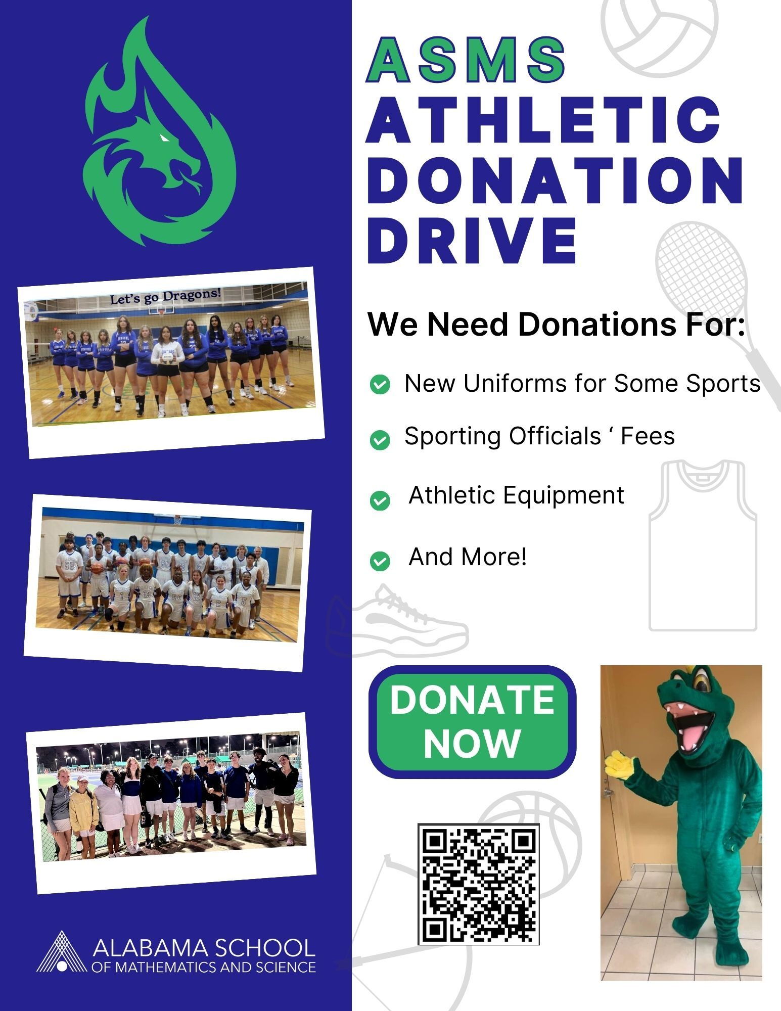 Help us give the gift of fitness Make a donation to help us fund the need for some new athletic uniforms